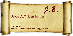 Jacsó Barbara névjegykártya